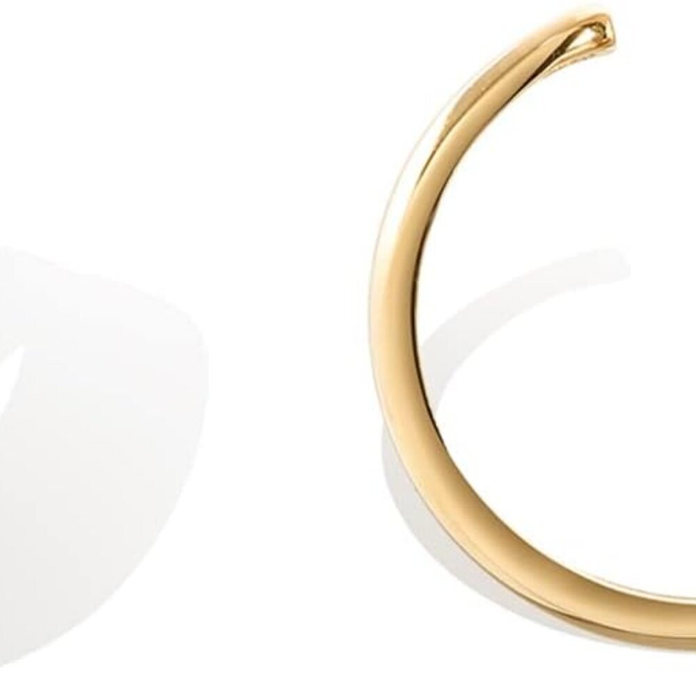 14K Gold Plated 925 Sterling Silver Round Huggie Ear Cuff Gold Earrings for Wome